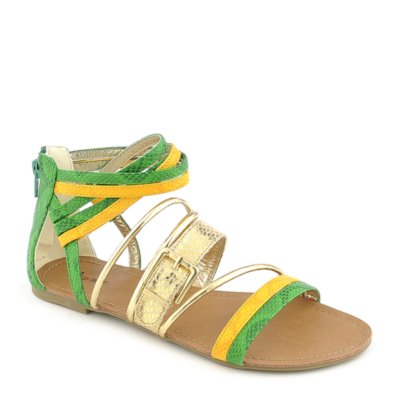 Promise Pansy green flat gladiator sandal