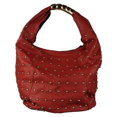 red studded purse