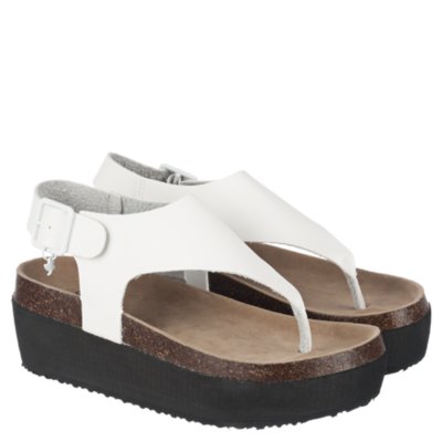 Shiekh Unique3 Women's White Platform Thong Sandal Shiekh Shoes