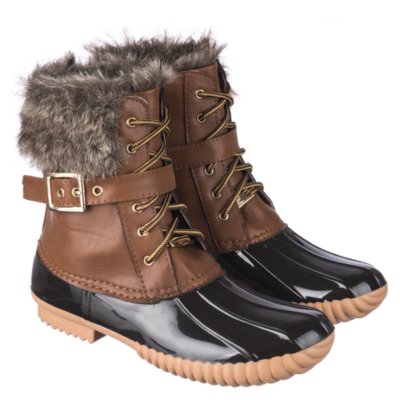 Women&#39;s Leather Fur Boot Duck-01 Camel | Shiekh Shoes