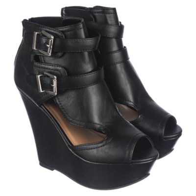 black wedge heel dress shoes