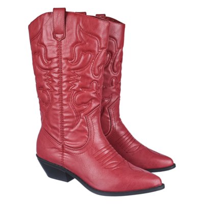 Women's Low Heel Western Boot RenoS Red Shiekh Shoes