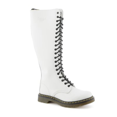 red knee high dr martens