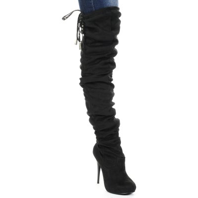 Shiekh Alda Women S Black Thigh High Boots Shiekh Shoes