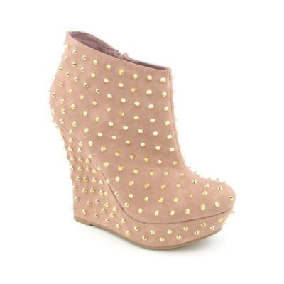 spiked chunky heel booties