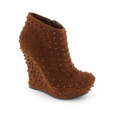 spiked chunky heel booties