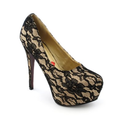 lace heels red
