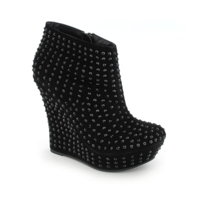 spiked chunky heel booties