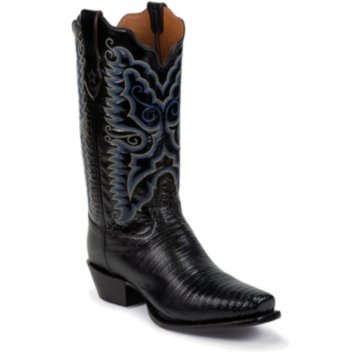Tony Lama Black Glazed Lizard - 1016