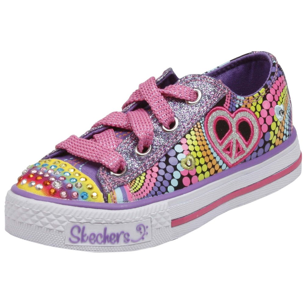 Skechers Lights-Shuffles-Heart Sparks Casual Shoes (Toddler/Youth)