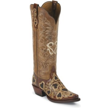 Tony Lama Cognac/Natural Hearts And Scroll - 1021L