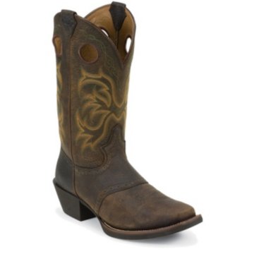 Justin Boots Stampede&trade; Dark Brown Rawhide W/Saddle - 2523