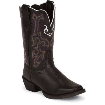 Justin Boots Stampede Black Deercow - 2554JR