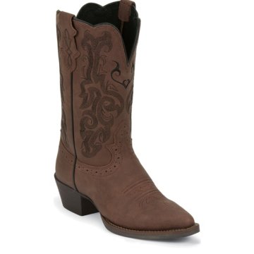 Justin Boots Western Dark Brown Mustang Cow - 2559JR
