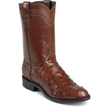 Justin Boots Exotics Antique Brown Full Quill Ostrich - 3105