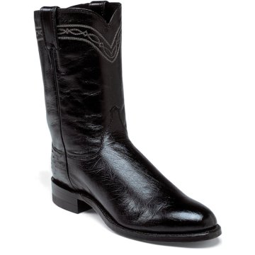Justin Boots Exotics Black Smooth Ostrich - 3172