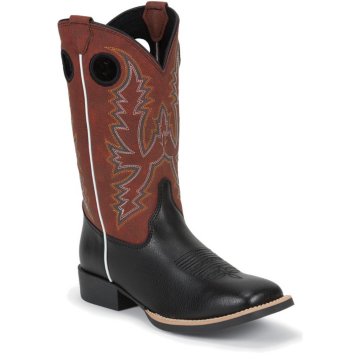 Justin Boots Bent Rail Black Chester Cow - 356JR
