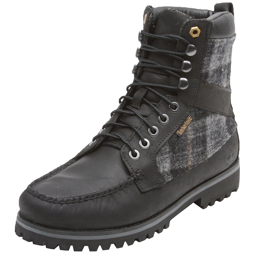 Timberland Newmarket 9-Eye Moc Toe Leather with Woolrich Fabric