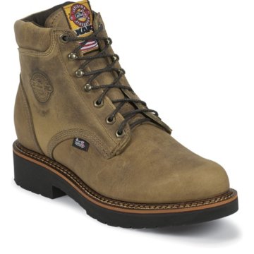 Justin Original Work Rugged Tan Gaucho Steel Toe 6" - 435