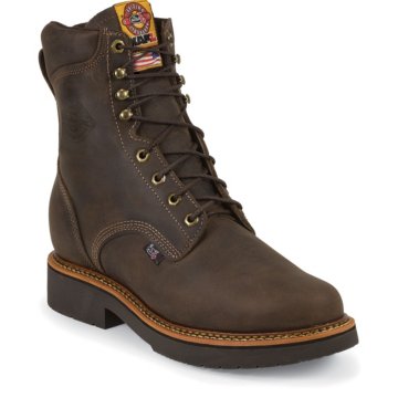 Justin Original Work Rugged Chocolate Gaucho Steel Toe 8" - 443
