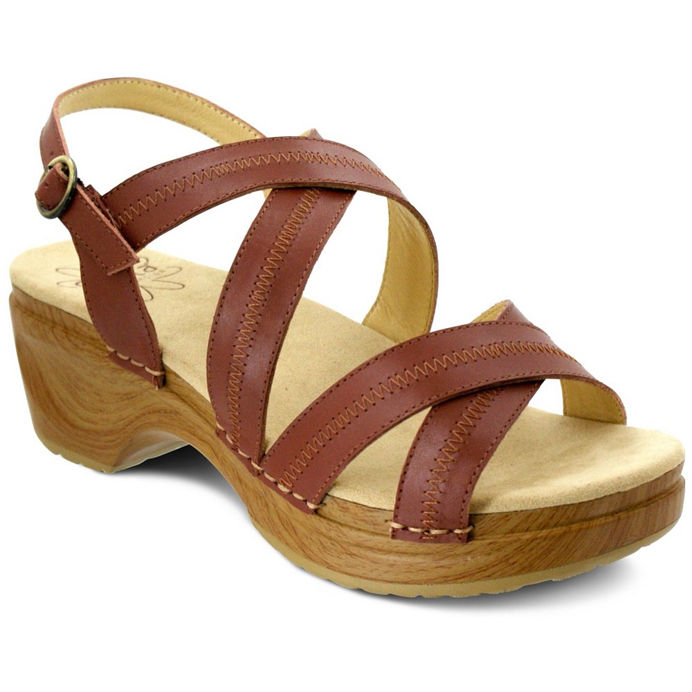 Sanita Clogs Women's Darcy Leather Sandal Casual Shoes
