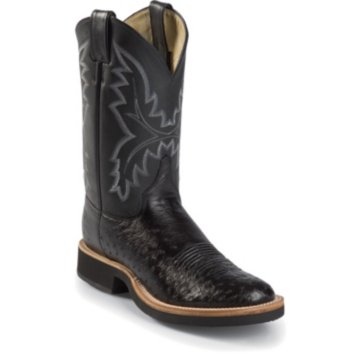 Justin Boots Exotics Black Smooth Ostrich - 5005-JB