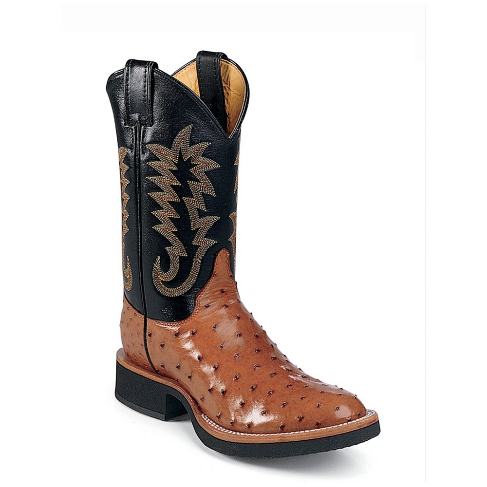 Justin Men’s Exotics Cognac Full Qull Ostrich Western Boots Dazzlepulse