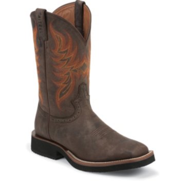 Justin Boots Stampede Chocolate Puma Cow - 5077