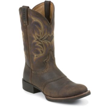 Justin Boots Stampede&trade; Dark Brown Rawhide W/Saddle - 7200