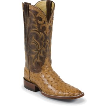 Justin Boots Exotics Cognac Vintage Full Quill Ostrich - 8513