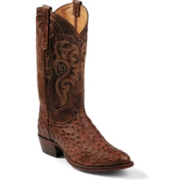 Tony Lama Chocolate Vintage Full Quill Ostrich - 8965