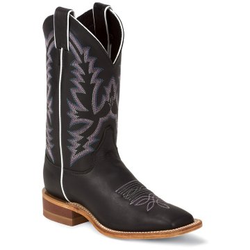 Justin Boots Bent Rail Black Burnished Calf