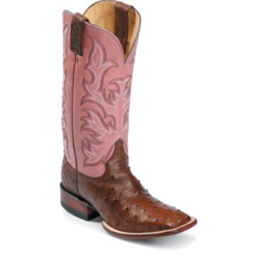 Justin Boots Exotics Antique Brown Full Quill Ostrich - L8506