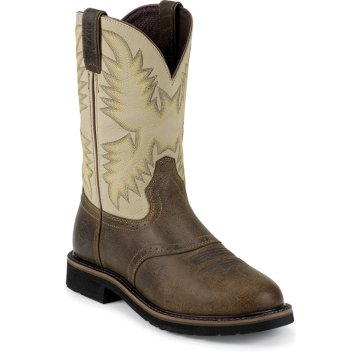 Justin Boots Waxy Brown Steel Toe - WK4661
