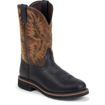 Justin Original Work Black Oiled Composition Toe - WK4821