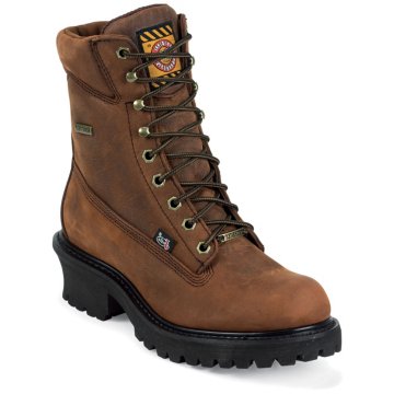 Justin Original Work Mahogany Harness Gore-Tex Logger