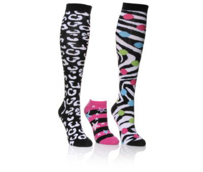 UNR8ED ACCESSORIES &nbsp;Womens 3pr Knee Hi/No Show
