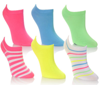 KEDS &nbsp;Girls 6pr Girls Neon No Show Medium