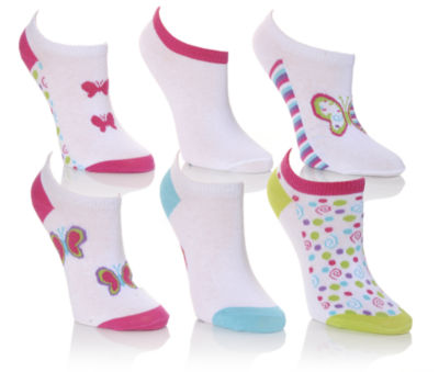 KEDS &nbsp;Girls 6pr Butterfly/Dot