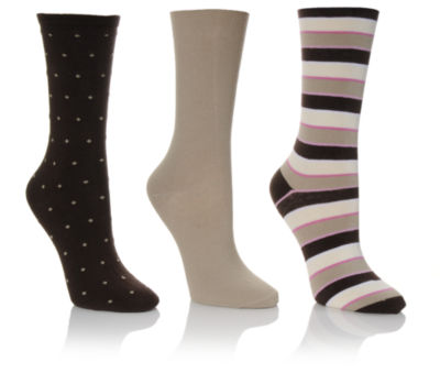 KEDS &nbsp;Womens 3pr Stripe/Dot Crew