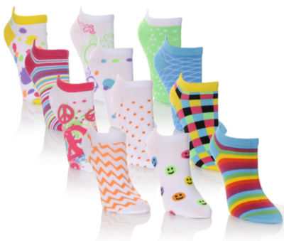 MIXAROOS HOSIERY &nbsp;Girls 6pr No Show Mix