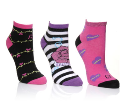 SKECHERS ACCESSORIES &nbsp;Girls 3pr Twinkle Toe Quarter