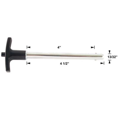 T-Handle Selector Pin with Push Button | 4" Locking Space | 13/32" Diameter