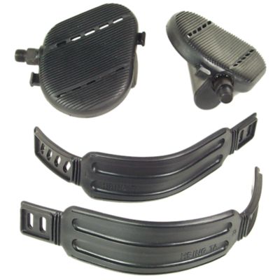 Bike Pedals, Set with Straps, 9/16"