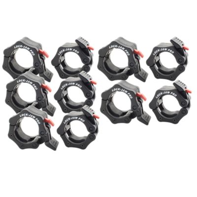 Lock-Jaw Pro Olympic Bar Collar Set | 5 Pair | Fits 2" | Black