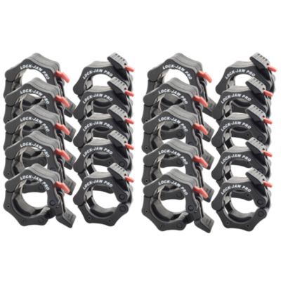 Lock-Jaw Pro Olympic Bar Collar Set | 10 Pair | Fits 2" | Black