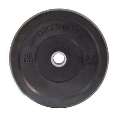 Olympic Rubber Bumper Plate | Sportsmith&trade; | 45lb | Black