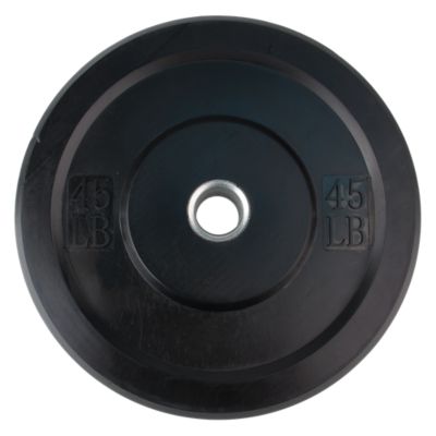 Olympic Rubber Bumper Plate | 45lb | Black | No Logo