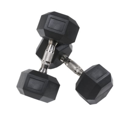 Rubber Hex Dumbbell with Ergo Handles, 3Lbs, Pair