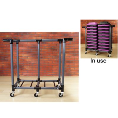 Storage Cart for Aerobic Step Risers | Gray